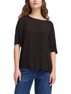 ICHI Ihmarrakech Boat Neck Blouse, Black, Black