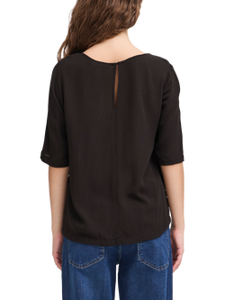 ICHI Ihmarrakech Boat Neck Blouse, Black - view 2, Black