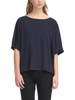 ICHI Ihmarrakech Boat Neck Blouse, Total Eclipse, Total Eclipse