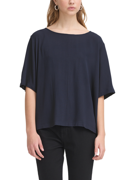 ICHI Ihmarrakech Boat Neck Blouse, Total Eclipse, Total Eclipse