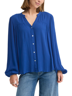 ICHI Ihmarrakech Balloon Sleeve Blouse, Sodalite Blue, Sodalite Blue