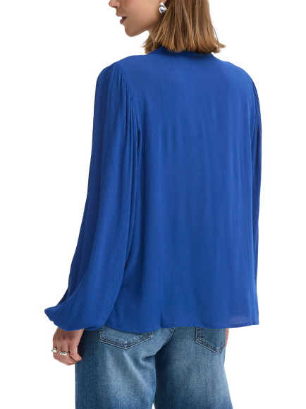 ICHI Ihmarrakech Balloon Sleeve Blouse, Sodalite Blue - view 2, Sodalite Blue