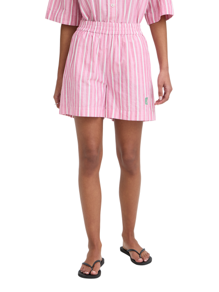 ICHI Ihindra Mid Rise Striped Shorts, Wild Orchid, Wild Orchid