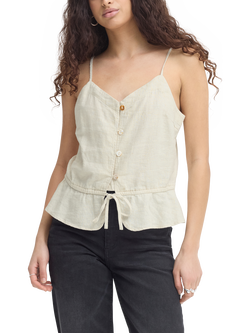 ICHI Ihlinno Linen Blend Camisole, Natural Ecru