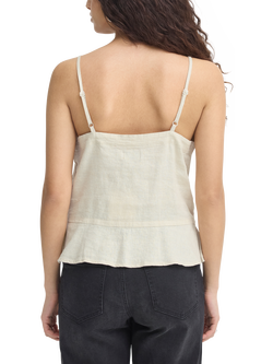 ICHI Ihlinno Linen Blend Camisole - view 2, Natural Ecru