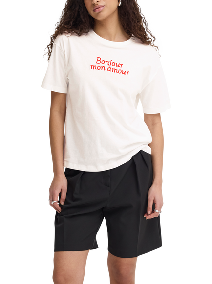 ICHI Mitte T-Shirt, Cloud Dancer, Cloud Dancer/Fiery