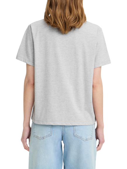 ICHI Ihnynna Embellished Cherry Motif T-Shirt, Alloy Melange - view 2, Alloy Melange