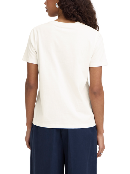 ICHI Ihpendo Embellished Bow T-Shirt, Cloud Dancer - view 2, Cloud Dancer