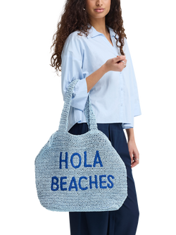 ICHI Iasvea Hola Beaches Tote Bag, Powder Blue, Powder Blue