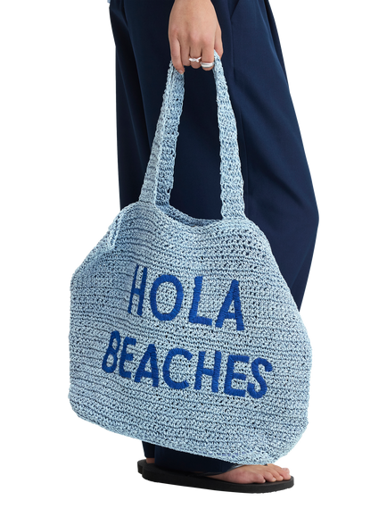 ICHI Iasvea Hola Beaches Tote Bag, Powder Blue - view 2, Powder Blue