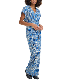ICHI Ihmarrakech Ikat Print Jumpsuit, Sodalite Blue/Multi, Sodalite Blue/Multi