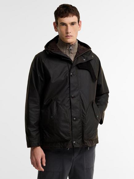 Barbour Keiss Waxed Cotton Parka Jacket, Dark Brown, Dark Brown