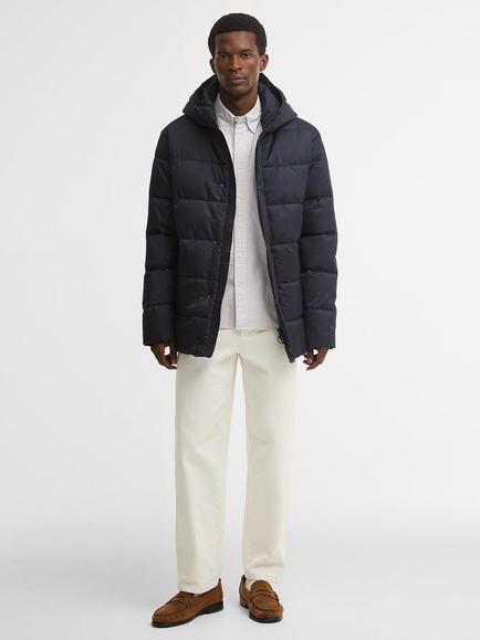 Barbour Emble Hooded Puffer Jacket, Dark Navy - view 2, Dark Navy