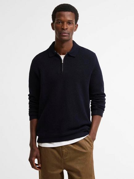 Barbour Bearsted Knitted Polo Shirt, Dark Navy, Dark Navy