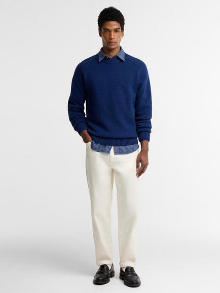 Barbour Newtown Crew Neck Jumper, Inky Blue - view 2, Inky Blue