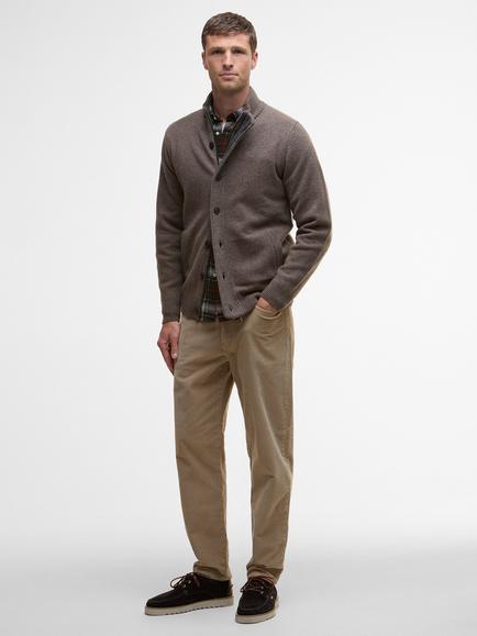 Barbour Patch Zip Knit Jumper, Dark Stone - view 2, Dark Stone