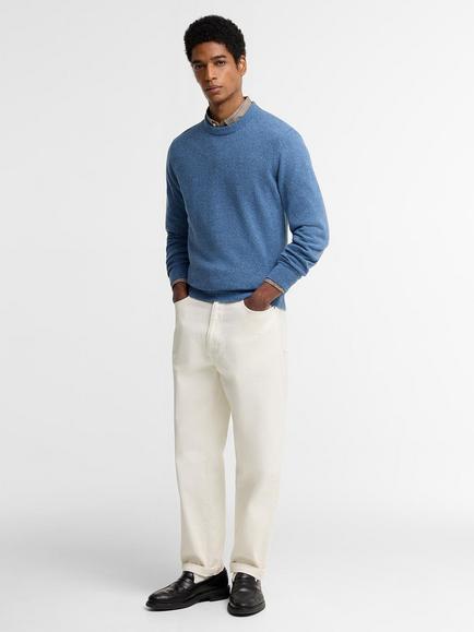 Barbour Tisbury Crew Neck Wool Blend Jumper, Tarn Blue - view 2, Tarn Blue