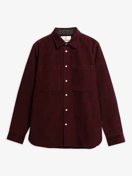 Barbour Cord Shirt, Burgundy, Burgundy