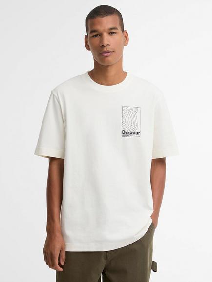 Barbour Woodbine Cotton Trim Crew Neck T-Shirt, Whisper White, Whisper White