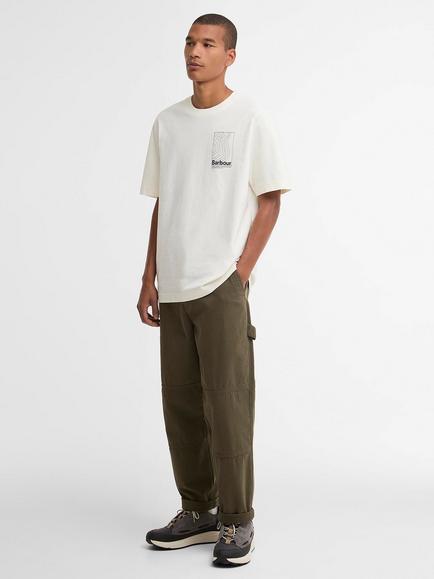 Barbour Woodbine Cotton Trim Crew Neck T-Shirt, Whisper White - view 2, Whisper White