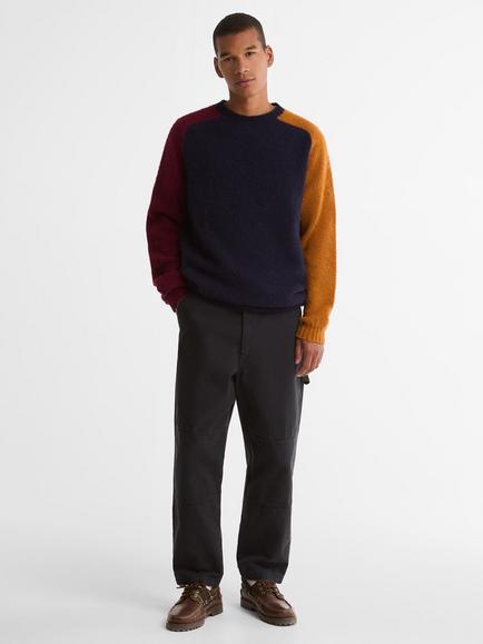 Barbour Colourblock Wool Jumper, Navy - view 2, Navy