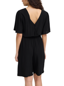 ICHI Ihmarrakech V-Neck Playsuit, Black - view 2, Black