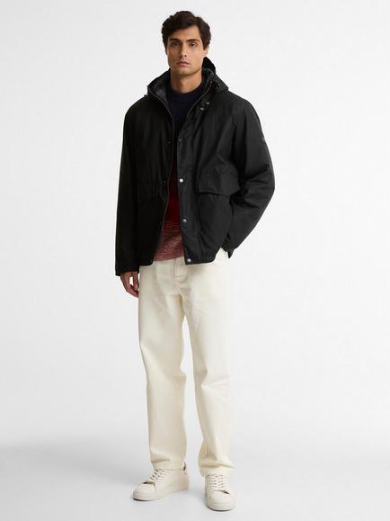 Barbour International Everrett Waxed Cotton Waxed Jacket, Black - view 2, Black