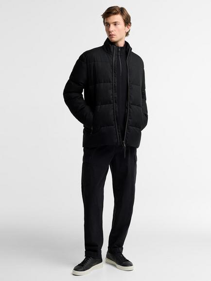 Barbour Quilted Puffer Zip Neck Jacket, Black - view 2, Black