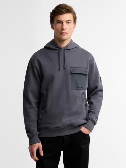 Barbour International Inline Cotton Rich Hoodie, Asphalt, Asphalt