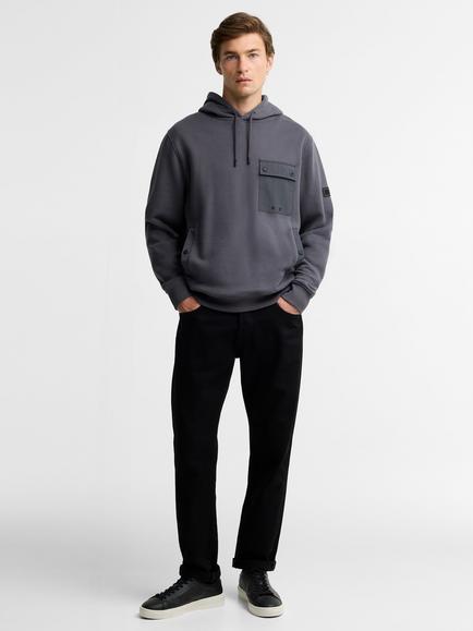 Barbour International Inline Cotton Rich Hoodie, Asphalt - view 2, Asphalt