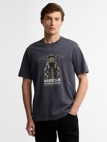Barbour International Causey Cotton Graphic Crew Neck T-Shirt, Asphalt, Asphalt