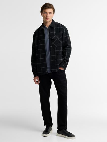Barbour International Payne Checked Fleece Shirt, Black - view 2, Black