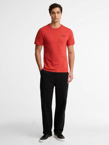 Barbour International Cotton Logo Crew Neck T-Shirt, Fire Whirl - view 2, Fire Whirl