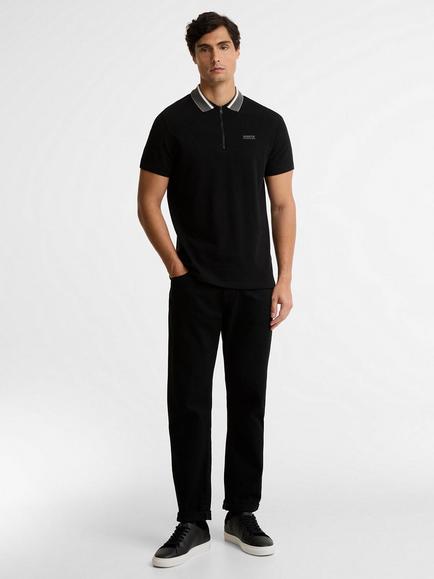 Barbour International Newport Cotton Polo Shirt, Black - view 2, Black