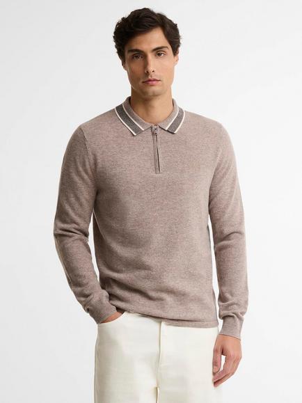 Barbour International Newport Long Sleeve Cotton Polo Shirt, Concrete, Concrete