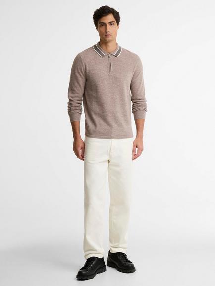 Barbour International Newport Long Sleeve Cotton Polo Shirt, Concrete - view 2, Concrete