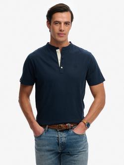 Superdry Classic Grandad T-Shirt, Navy, Navy