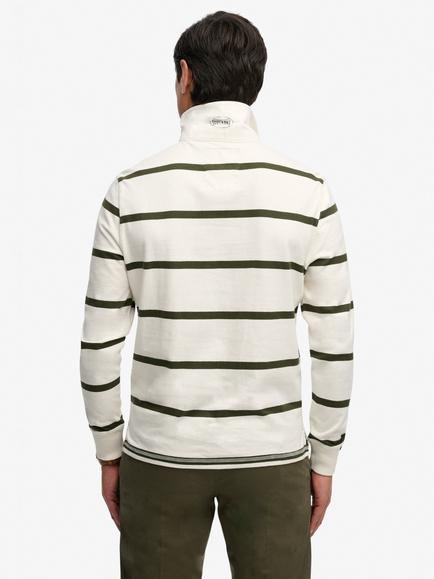 Superdry Vintage Athletic Stripe Rugby Top, White/Stripe - view 2, Athletic Whitestripe