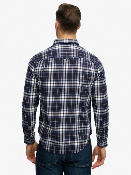 Superdry Long Sleeve Cotton Lumberjack Shirt, Hampton Blue - view 2, Hampton Blue