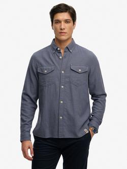 Superdry Lite Long Sleeve Shirt, Flint Blue