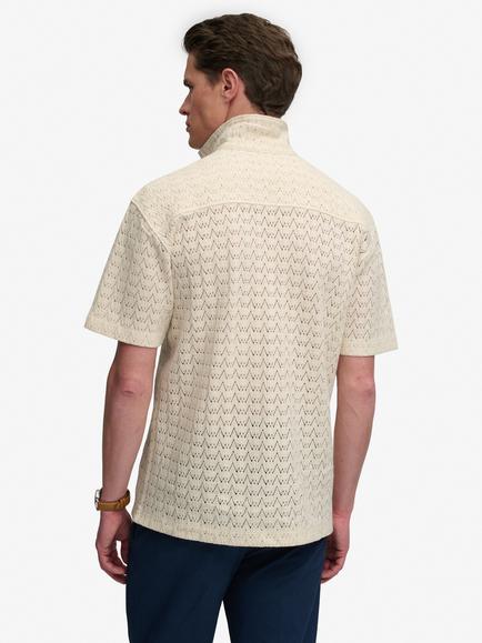 Superdry Knitted Texture Shirt, Ecru - view 2, Ecru
