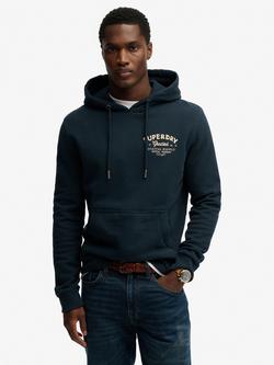 Superdry Dockside Embroidered Hoodie, Eclipse Navy, Eclipse Navy