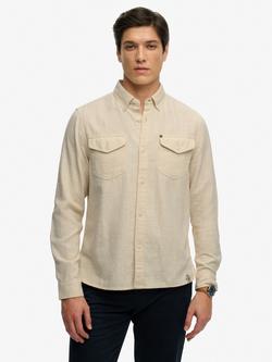 Superdry Lite Long Sleeve Shirt, Riff White