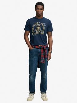 Superdry Printed Graphic T-Shirt, Dark Navy - view 2, Dark Navy
