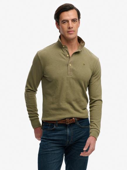 Superdry Classic Preppy Long-Sleeved Top, Silver Sage