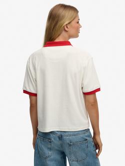 Superdry Heritage Terry Polo Shirt - view 2, Cream