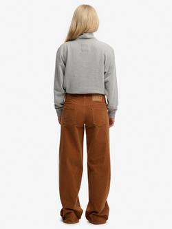 Superdry Mid Rise Baggy Corduroy Trousers, Argan Oil Brown - view 2, Argan Oil Brown