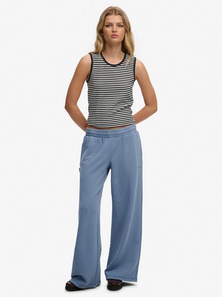 Superdry Essential Logo Wide Leg Joggers, Tidal Blue