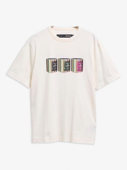 Barbour x Paul Smith Tin Crew Neck Cotton T-Shirt, Whisper White, Whisper White