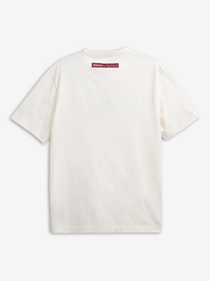 Barbour x Paul Smith Tin Crew Neck Cotton T-Shirt, Whisper White - view 2, Whisper White